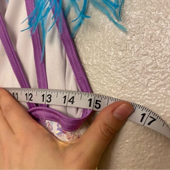 Weissman Dance Costume sassy feather sequin We Are Family 11495 Adult LA, MA - Picture 9 of 15